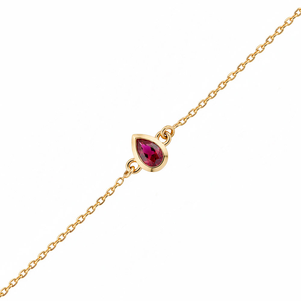 Bezel Set Ruby Bracelet, Anniversary Necklace