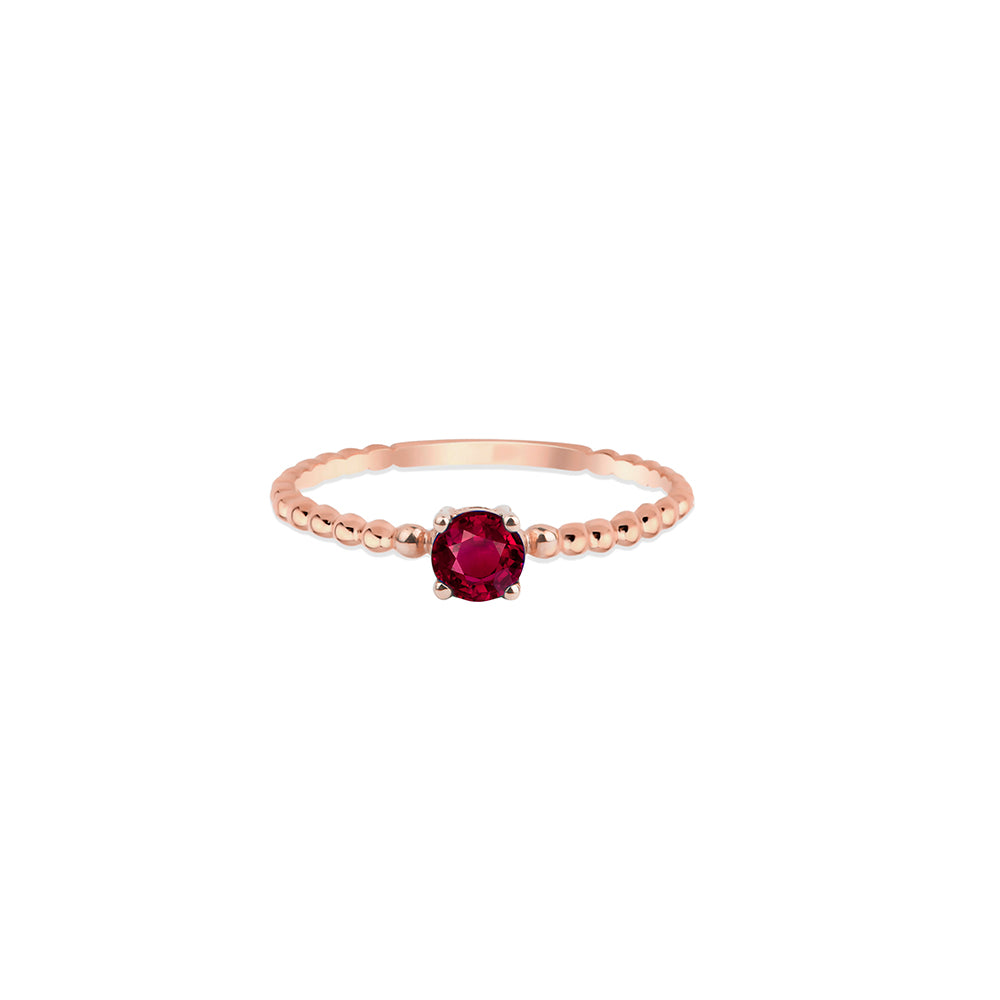 14K Gold Ruby Solitaire Ring / Anniversary Gift