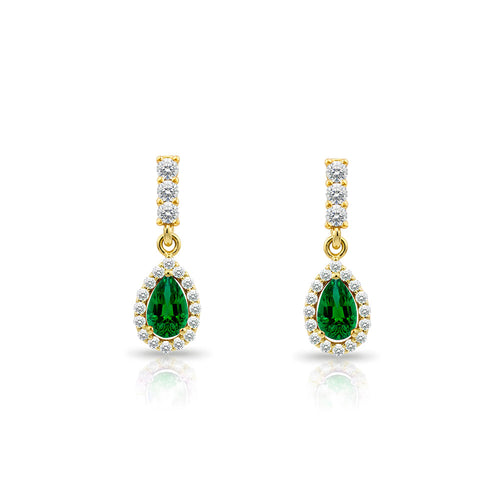 14K Gold Emerald Earrings