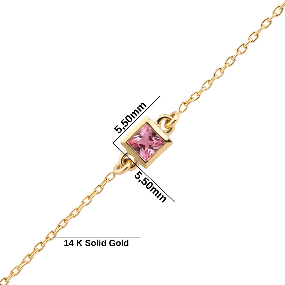 14K Gold Pink Sapphire Bracelet