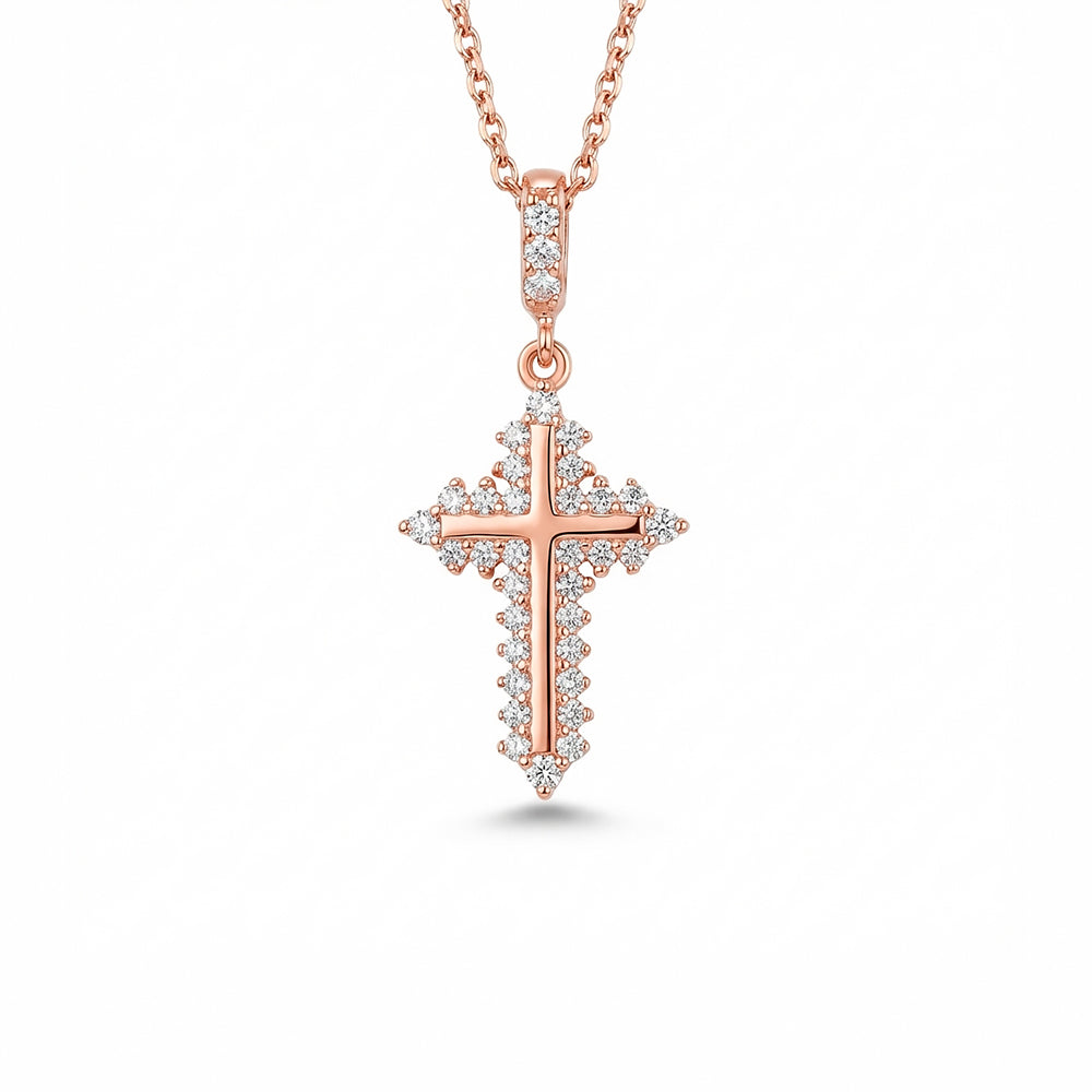 14K Gold Religious Cross Necklace