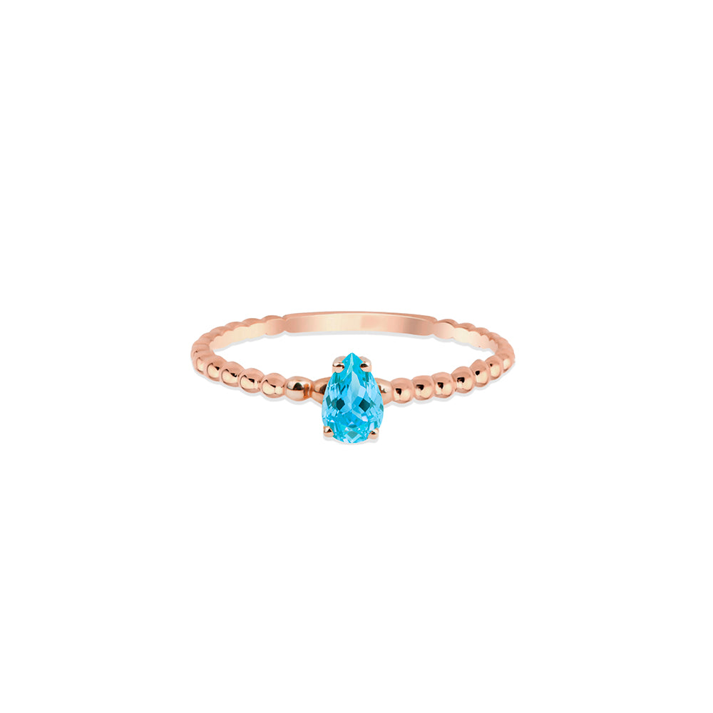 14K Gold Pear Cut Aquamarine
