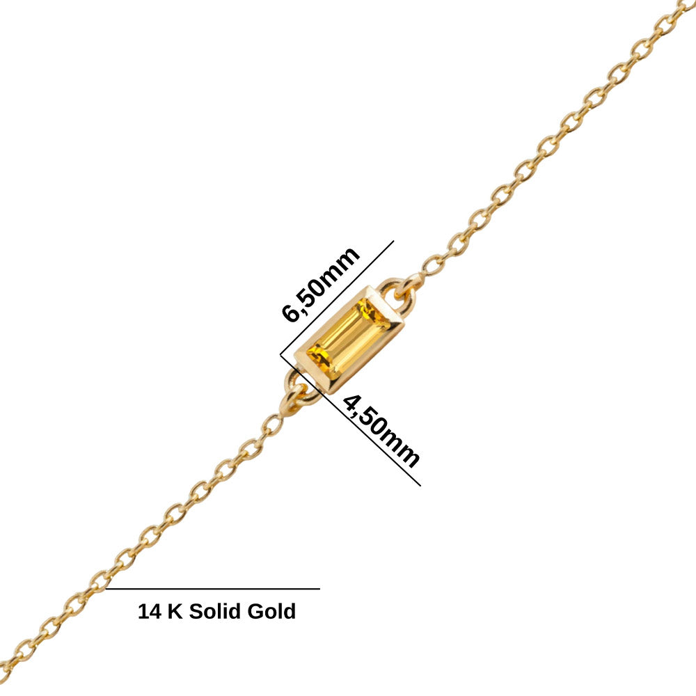 Baguette Cut Citrine Bracelet
