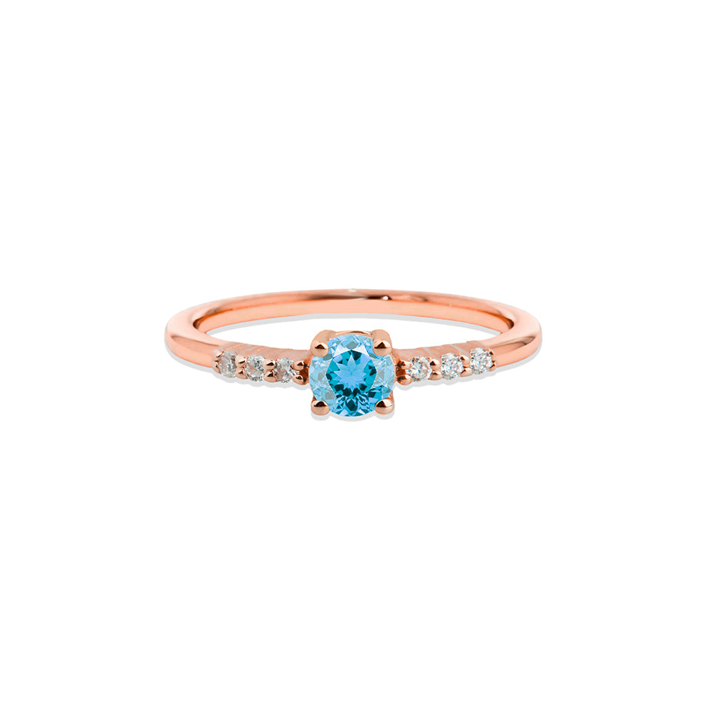 Aquamarine Diamond Ring