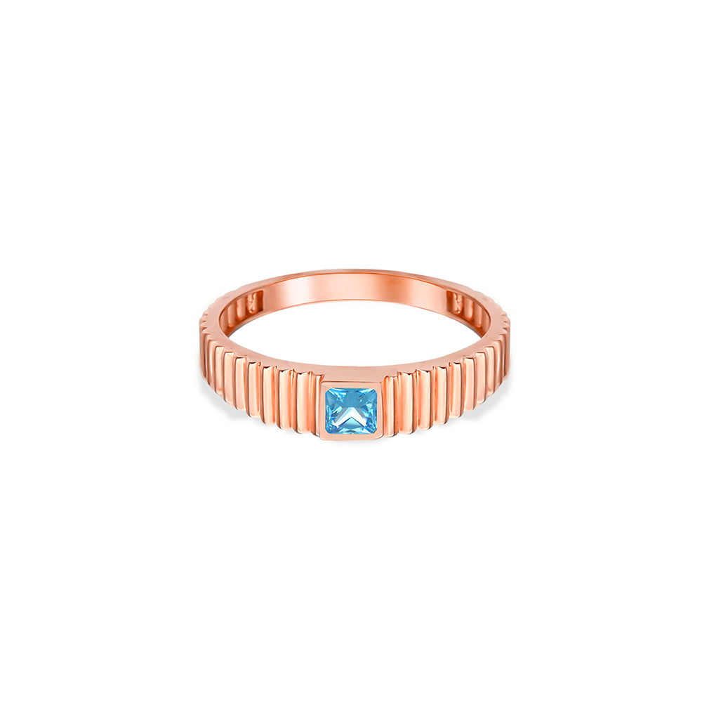 14K Gold Aquamarine Ring Square