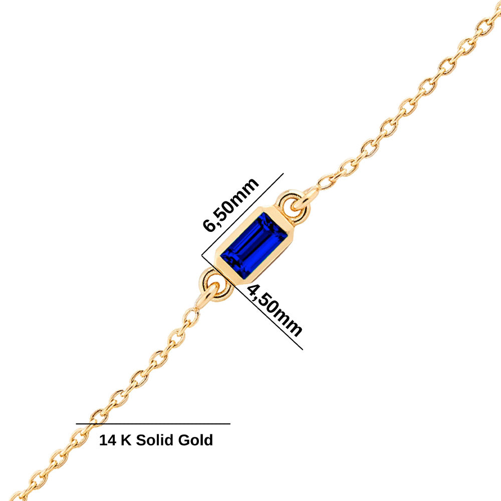 Handmade Baguette Sapphire Bracelet