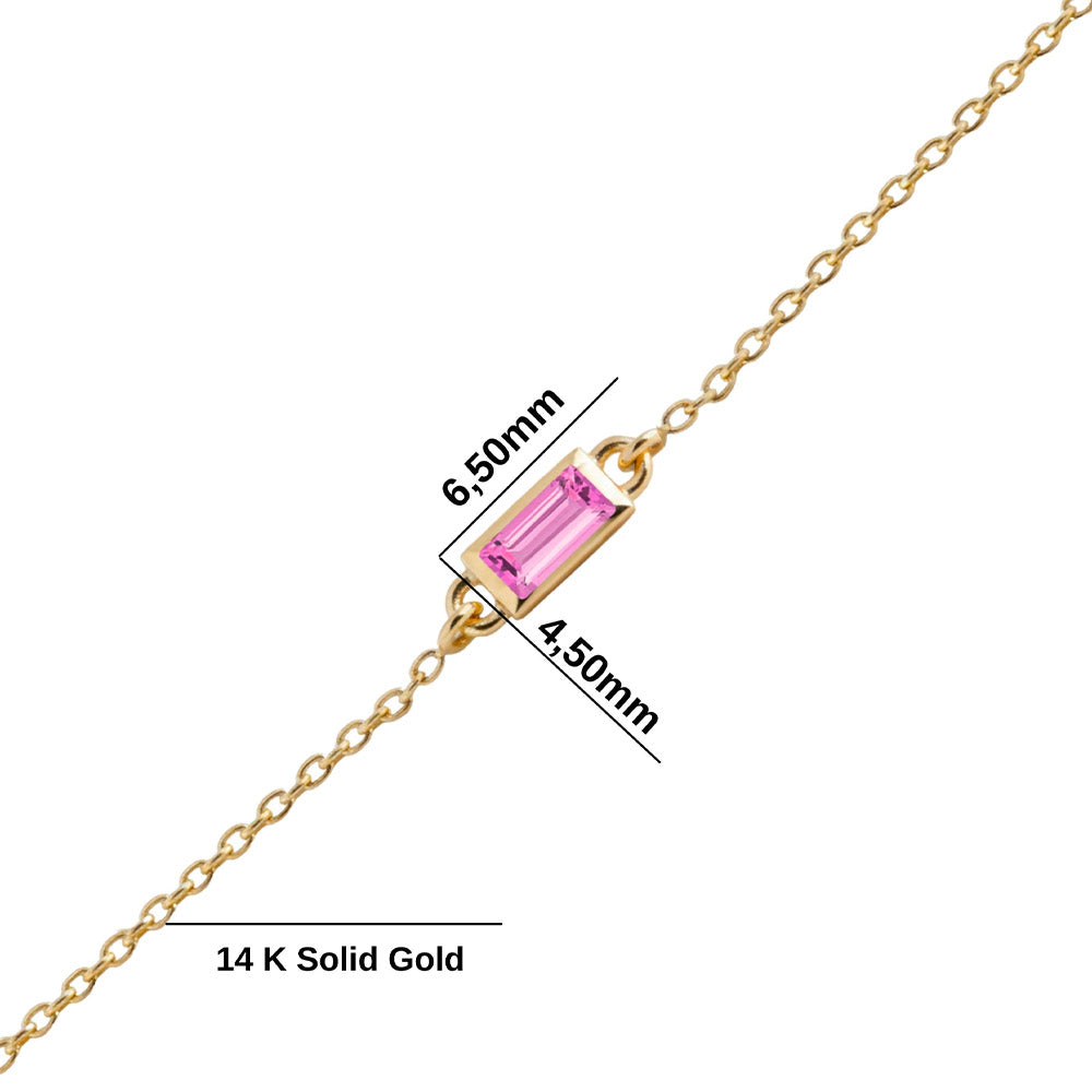 Natural Pink Sapphire Bracelet, Anniversary Bracelet