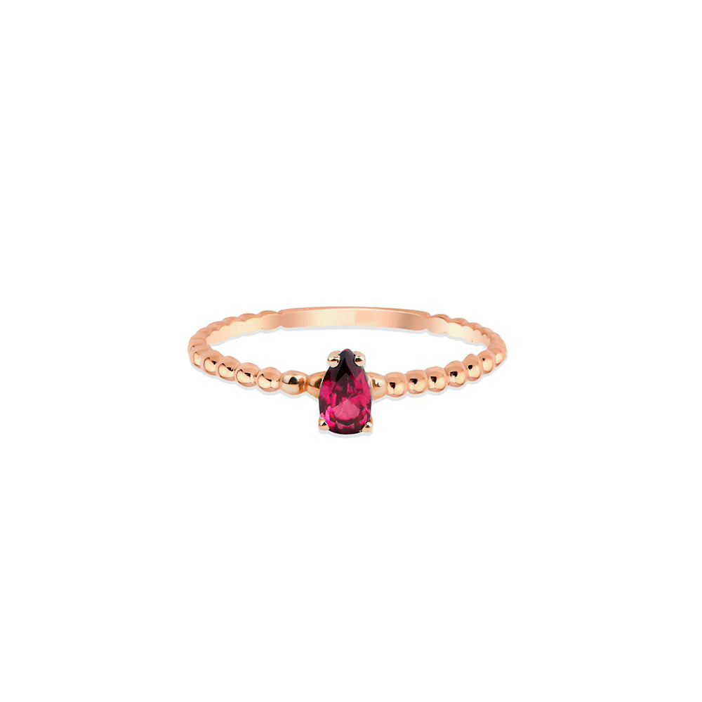 14K Gold Pear Ruby Ring / Birthday Gift