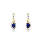 14K Gold Sapphire Oval Earrings