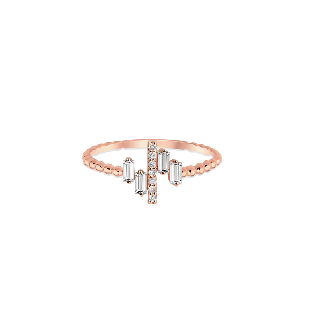 14K Gold Ring / White Sapphire Diamond Ring