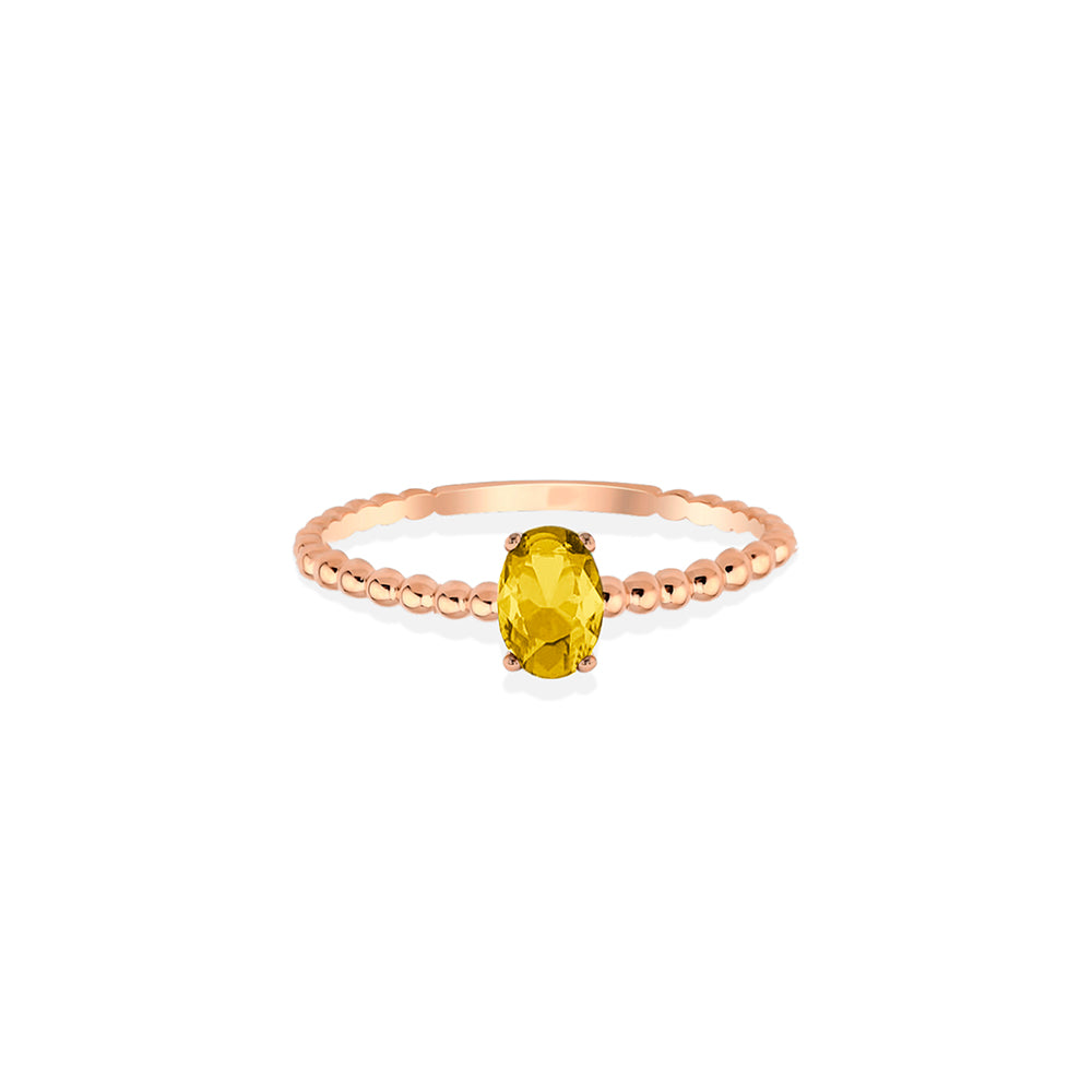 14K Gold Citrine Statement Ring