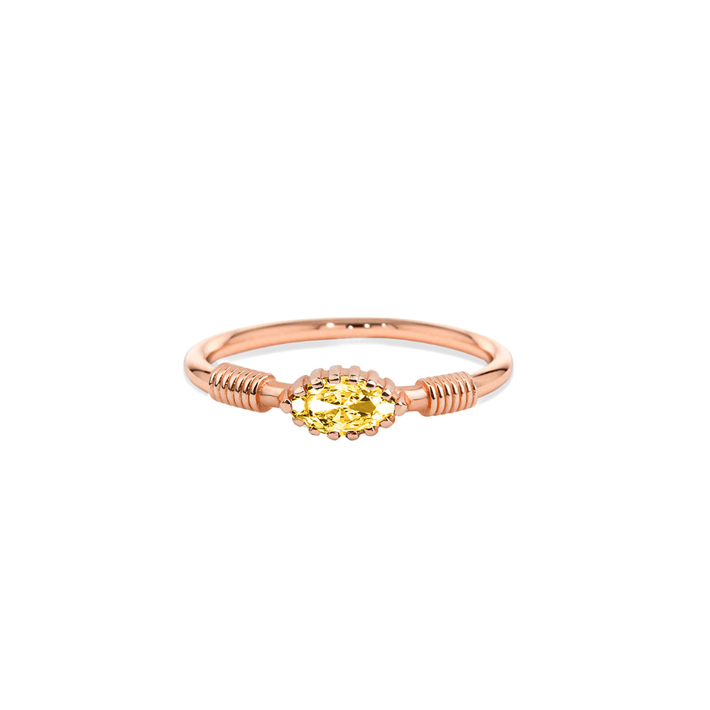 14K Gold Citrine Marquise Ring