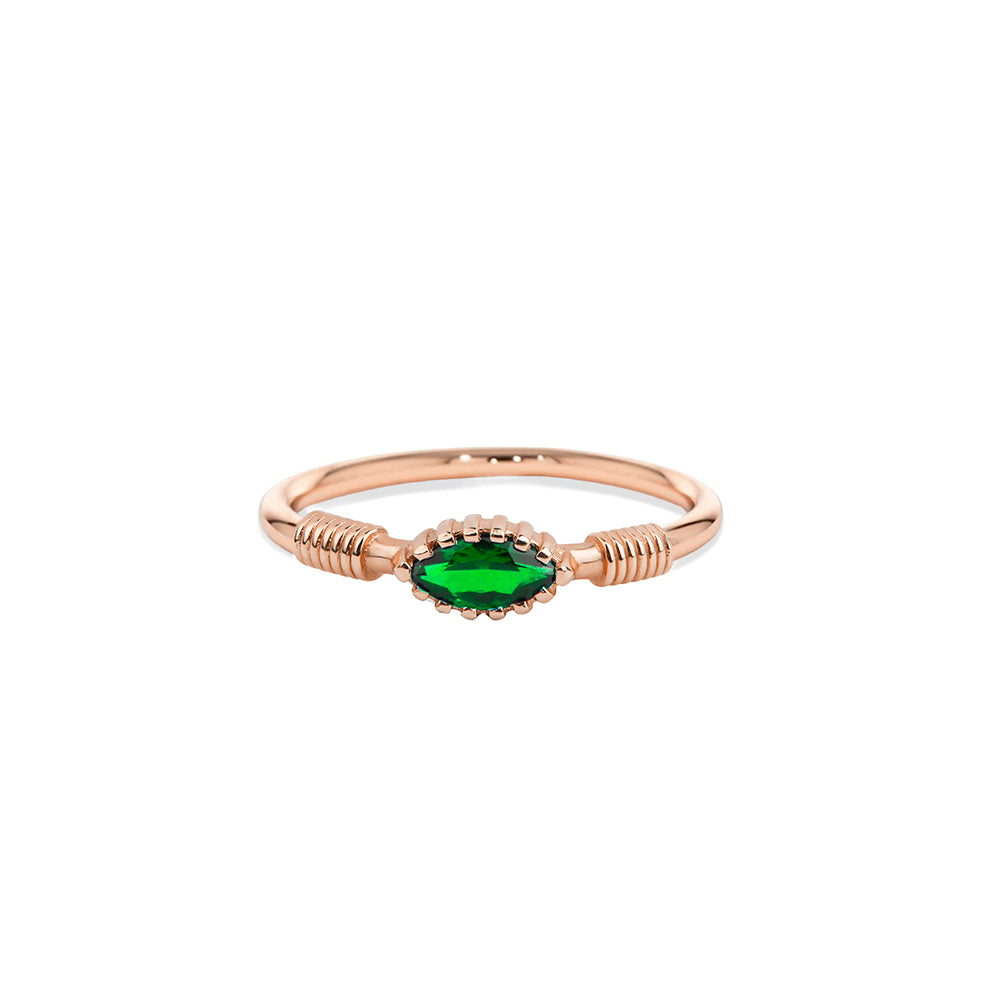 Marquise Emerald Ring / Birthday Gift