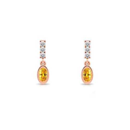 Oval Citrine Earrings