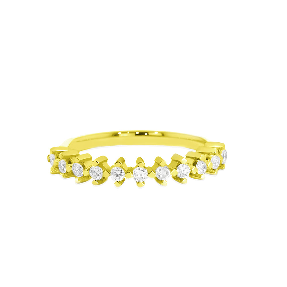 14K Gold Diamond Cluster Band