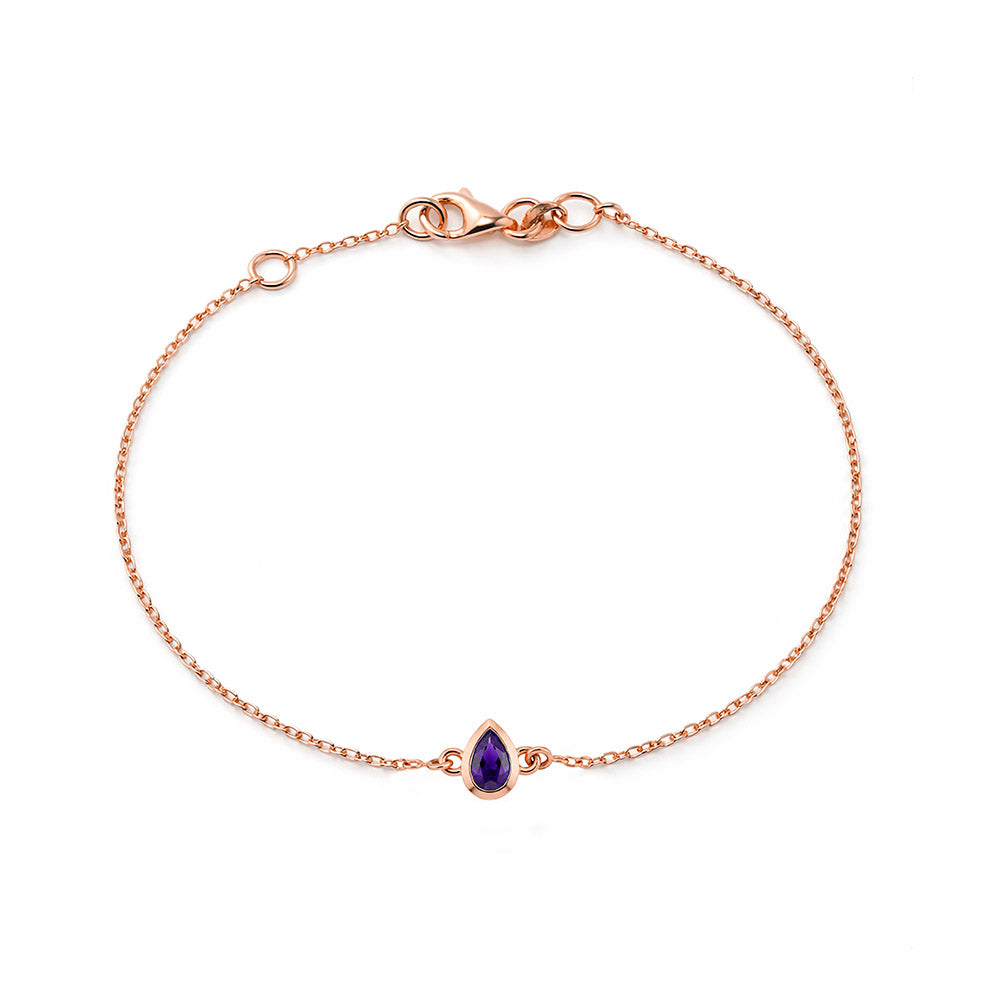 Minimal Gold Amethyst Bracelet