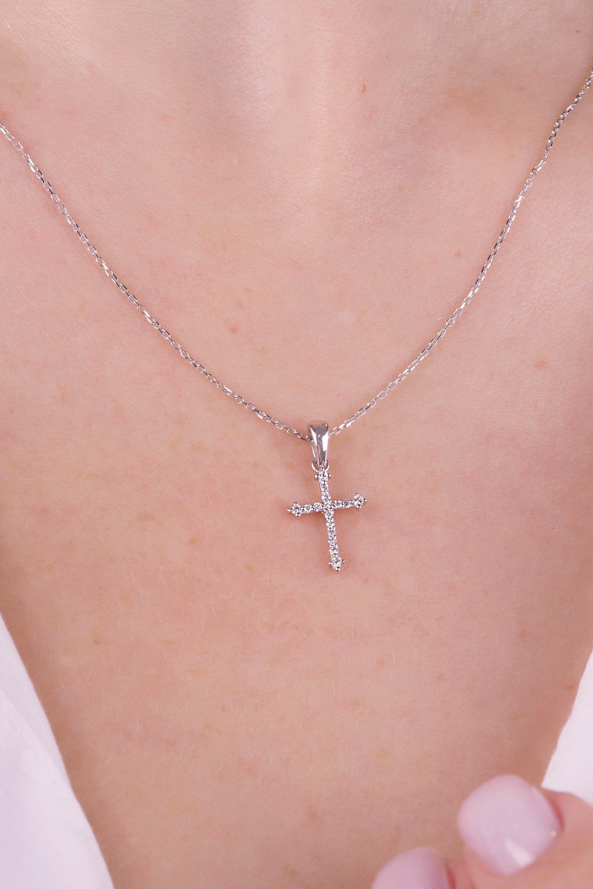 14K Gold Diamond Faith Pendant / Anniversary Gift for Her