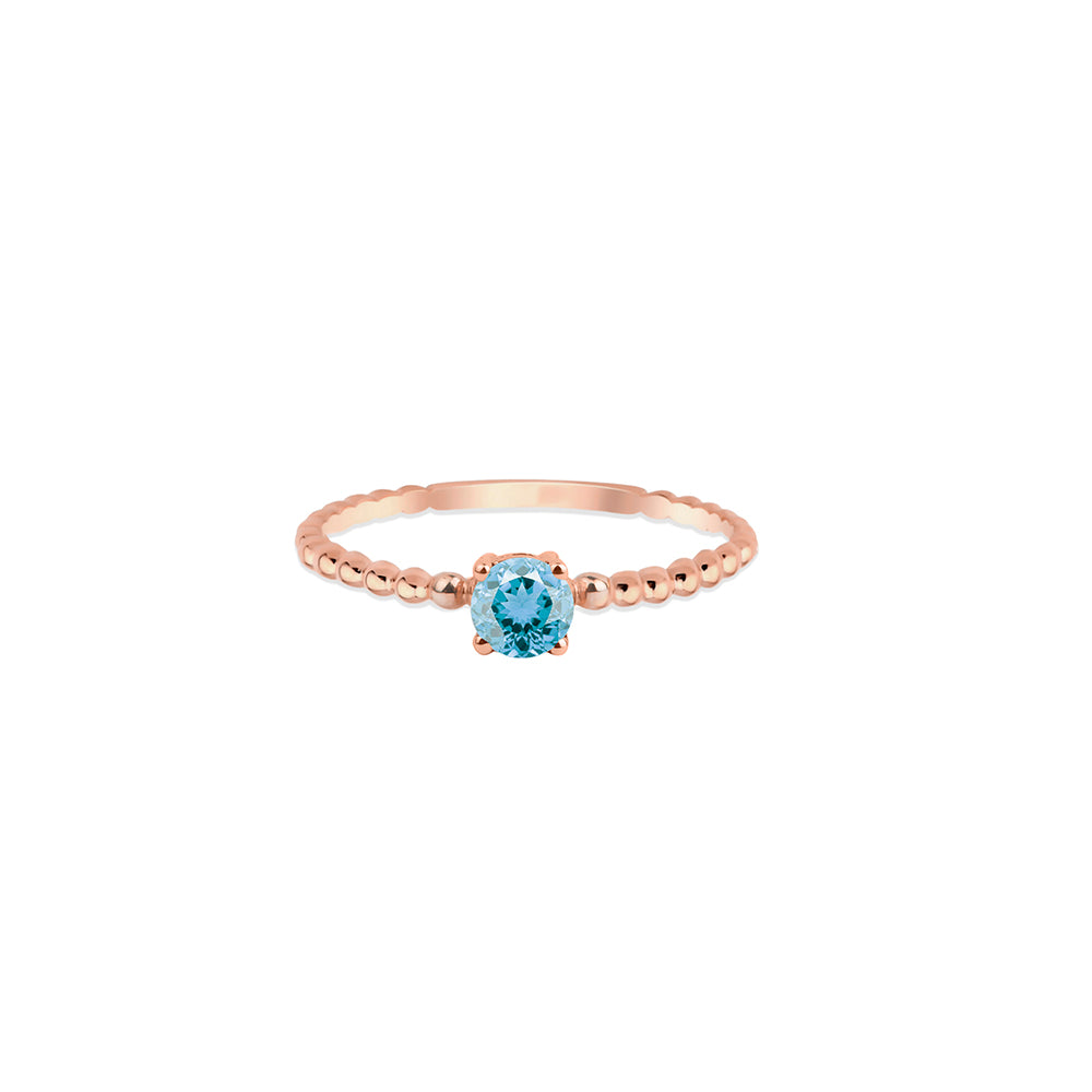 14K Gold Aquamarine Ring / Birthday Gift