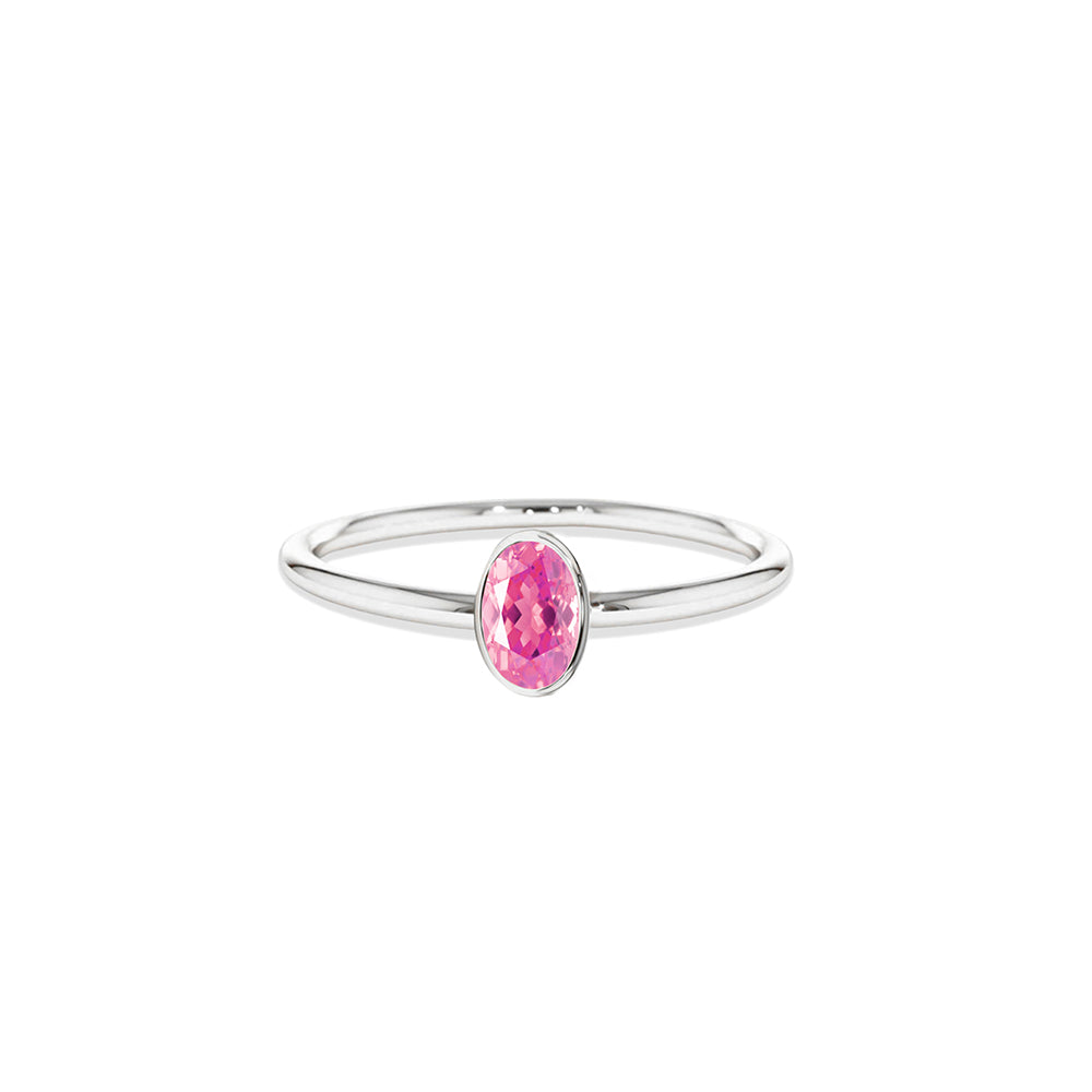 14K Gold Pink Sapphire Solitaire Ring