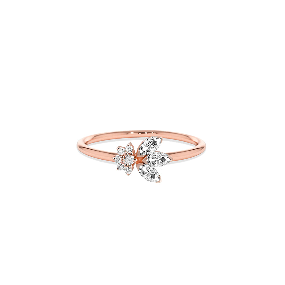 Nature Inspired Diamond White Sapphire Ring