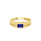 14K Gold Natural Sapphire Band Ring