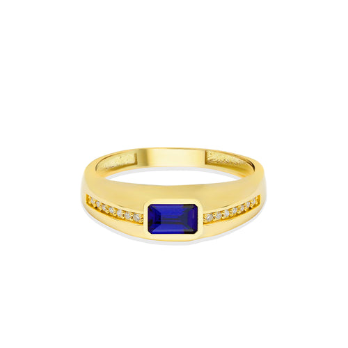 14K Gold Natural Sapphire Band Ring