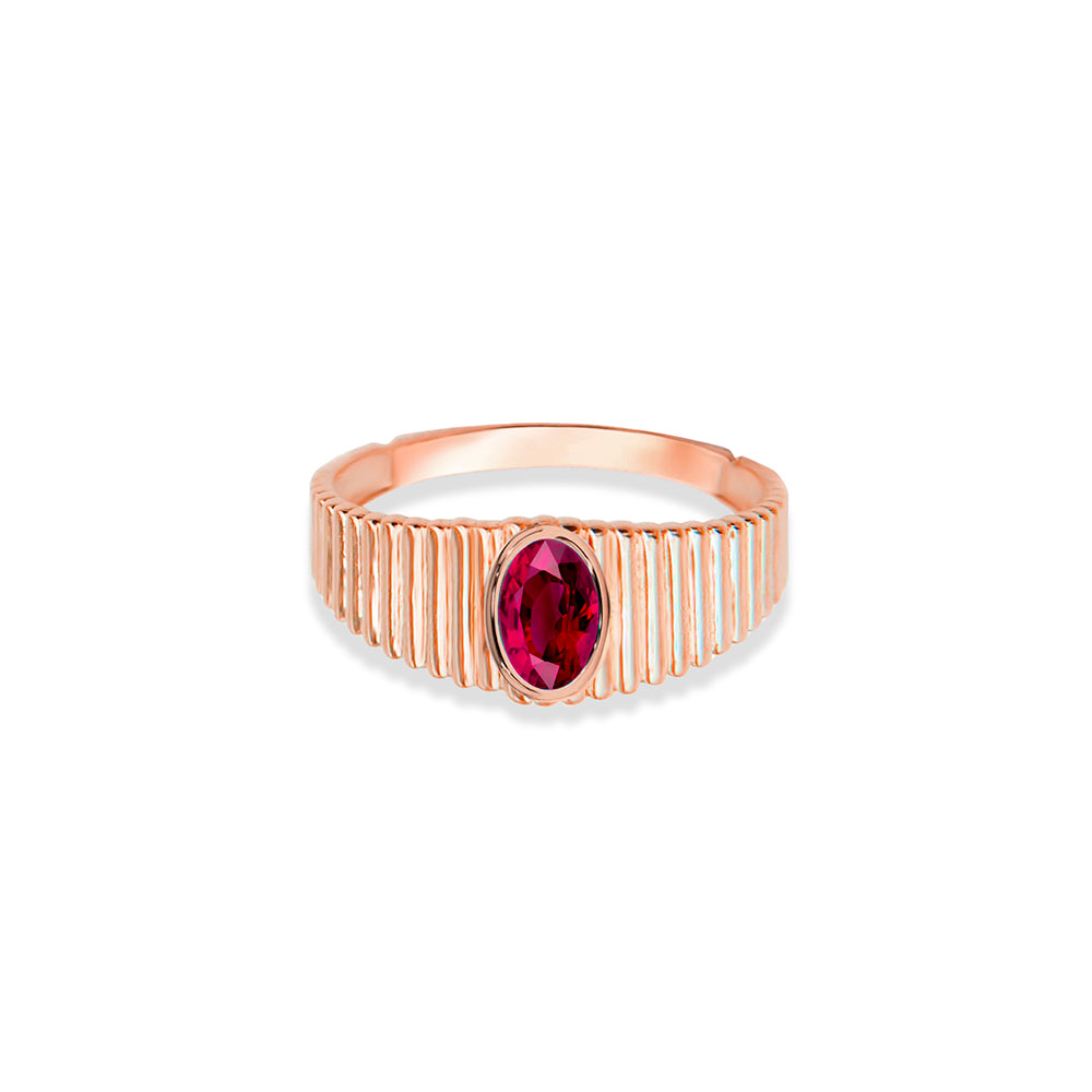 14K Gold Ruby Red Ring