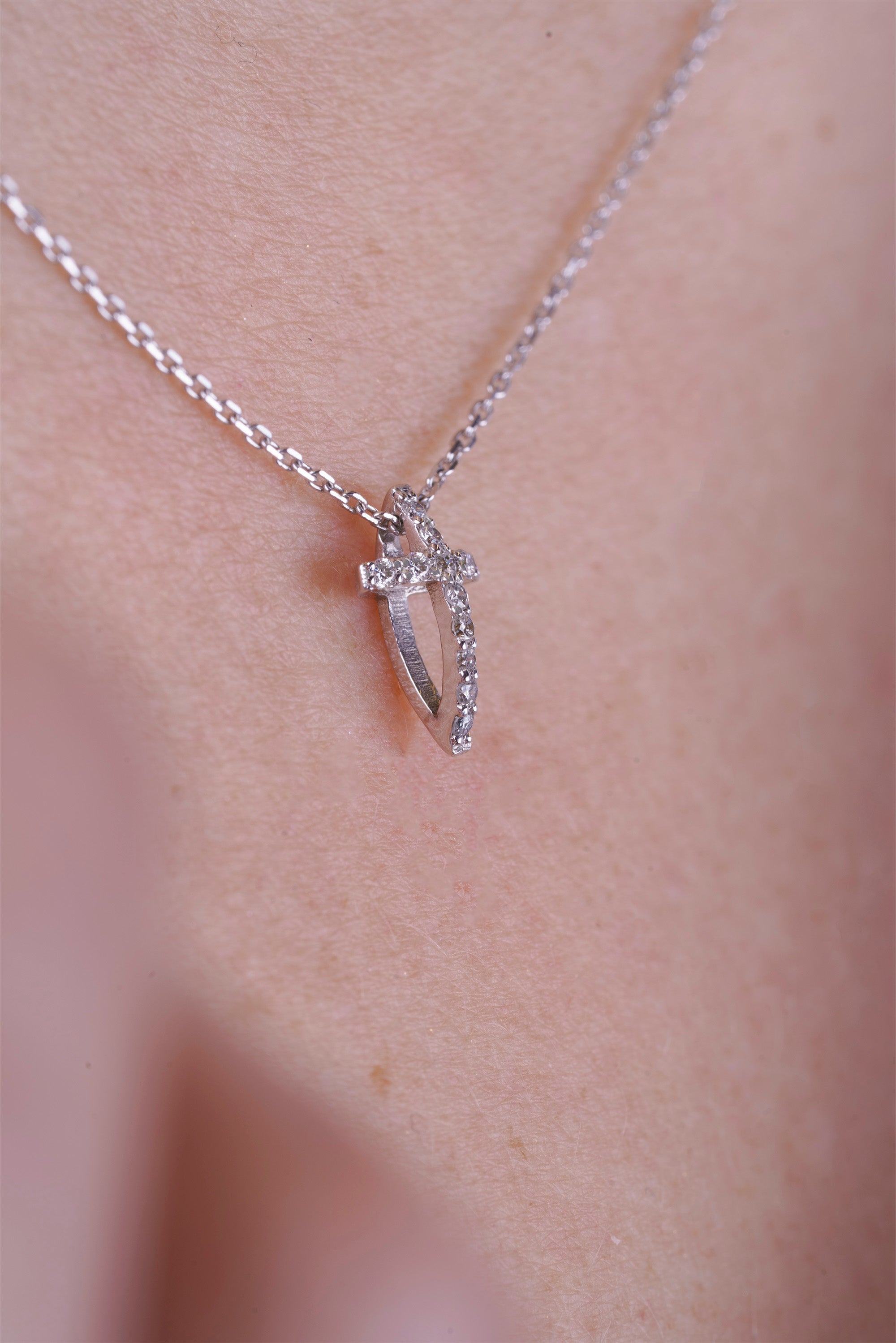 Modern 14K Gold Faith Necklace