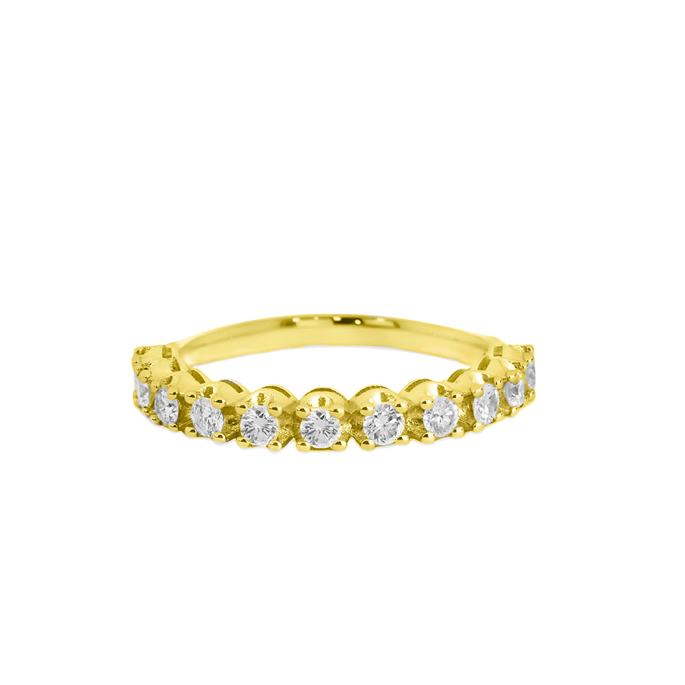 14K Gold Scalloped Diamond Band