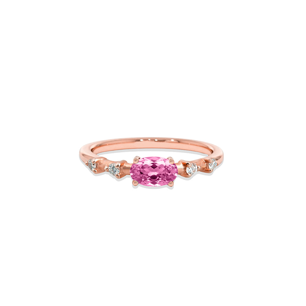 Pink Sapphire Diamond Ring / Alternative Engagement Ring