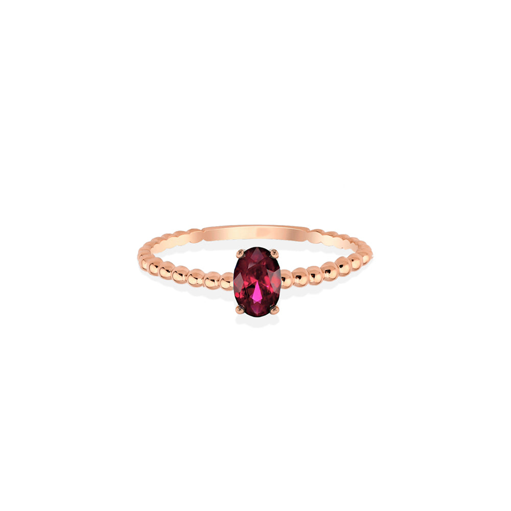 14K Gold Oval Ruby Ring / Gothic Jewelry