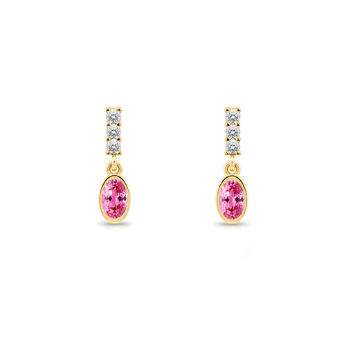 Oval Pink Sapphire Earrings