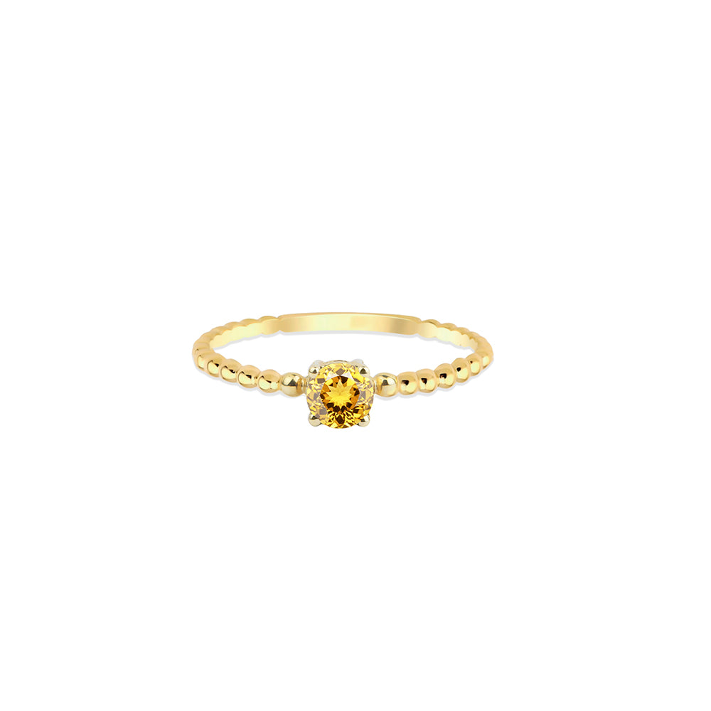 14K Gold Citrine Gold Ring / Bridal Jewelry