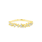 14K Gold Mixed Cut Diamond Band