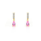 14K Gold Pink Sapphire Drop Earrings