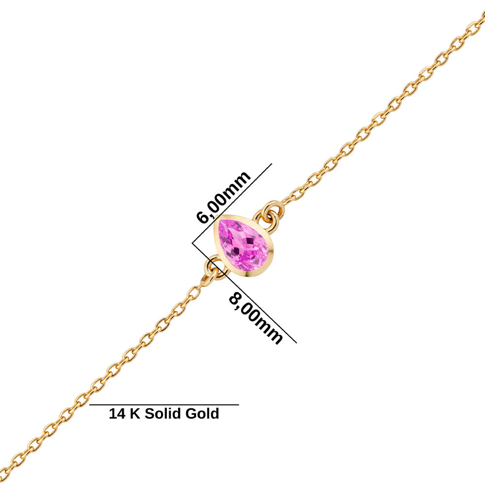 Pear Pink Sapphire Bracelet