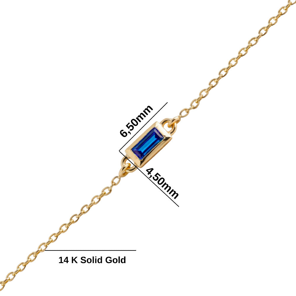 Minimalist Baguette Sapphire Bracelet
