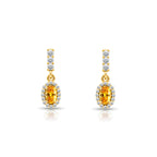 14K Gold Citrine Oval Earrings