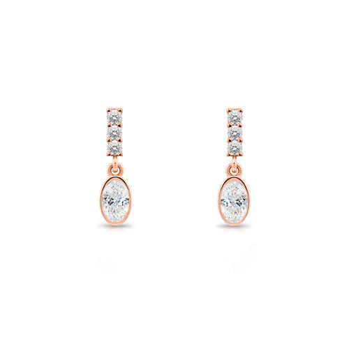 Oval White Sapphire Earrings