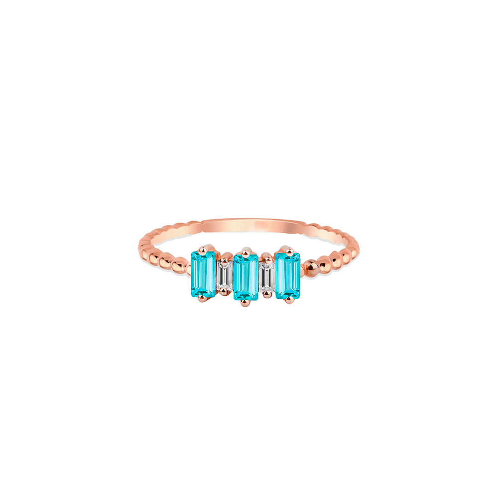 14K Gold Art Deco Aquamarine Ring