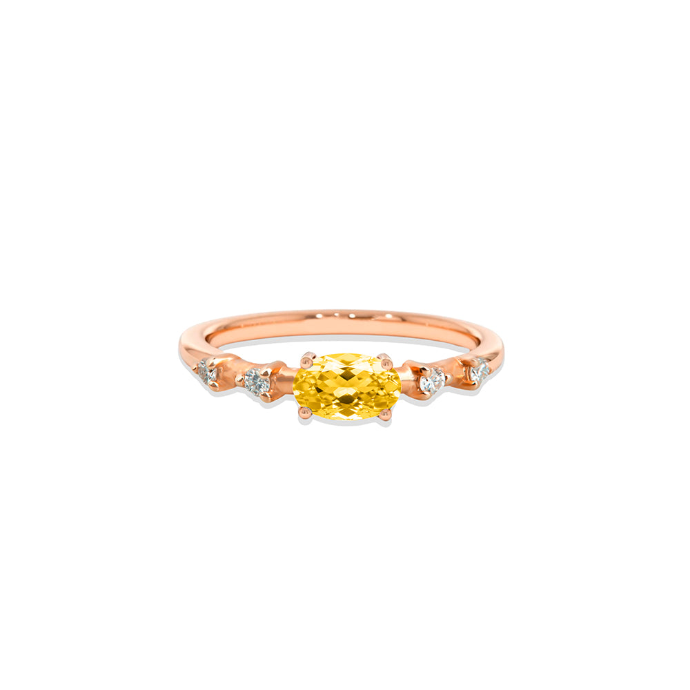 East West Citrine Ring / Anniversary Gift