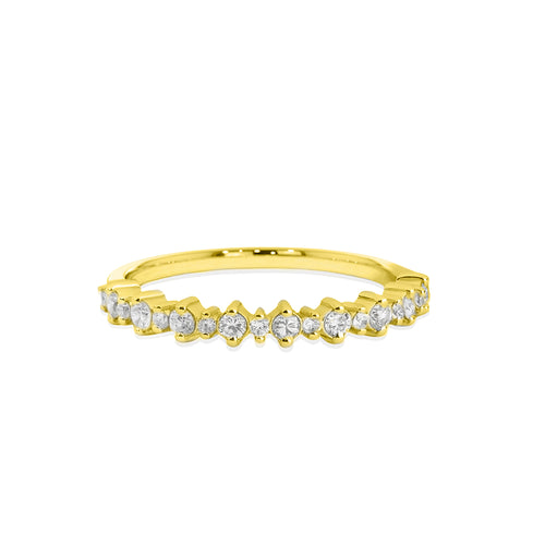 14K Gold Milgrain Diamond Band