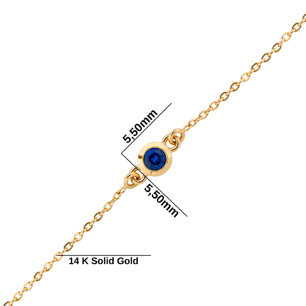 14K Gold Natural Sapphire Bracelet, Promise Bracelet