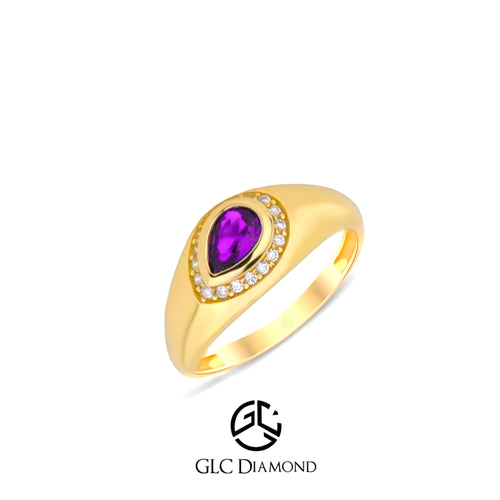 Engagement Amethyst Wedding Ring