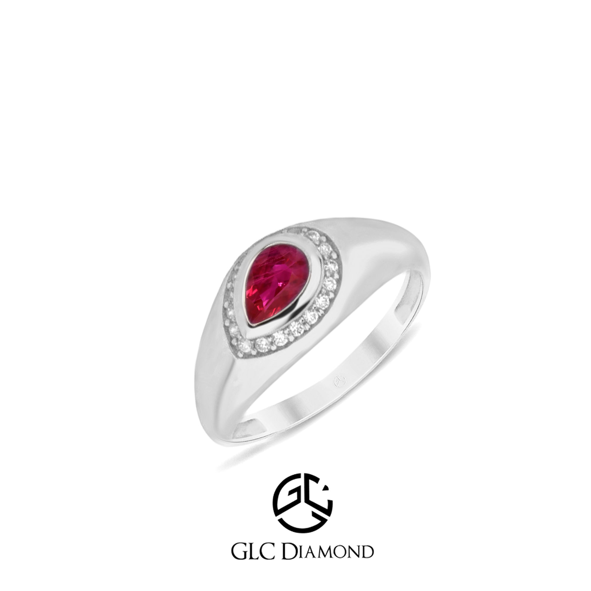14K Gold Teardrop Ruby Ring
