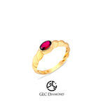 14K Gold Oval Ruby Ring