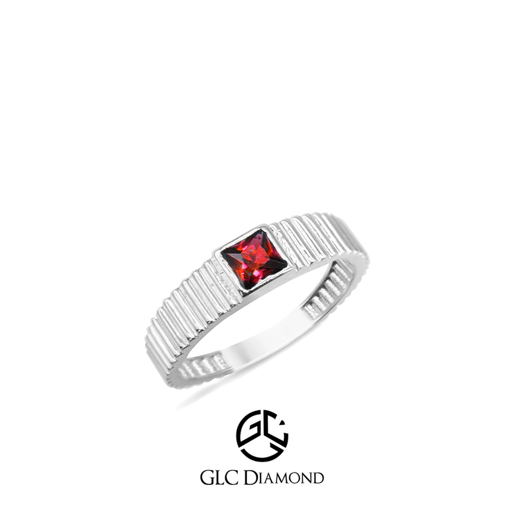 14K Gold Square Ruby Ring