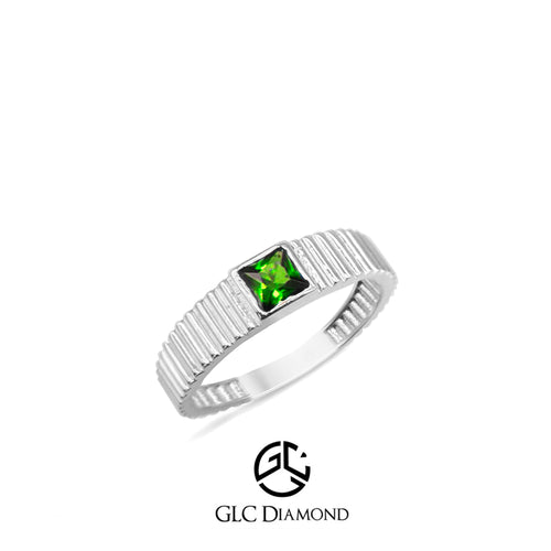 14K Gold Square Emerald Ring