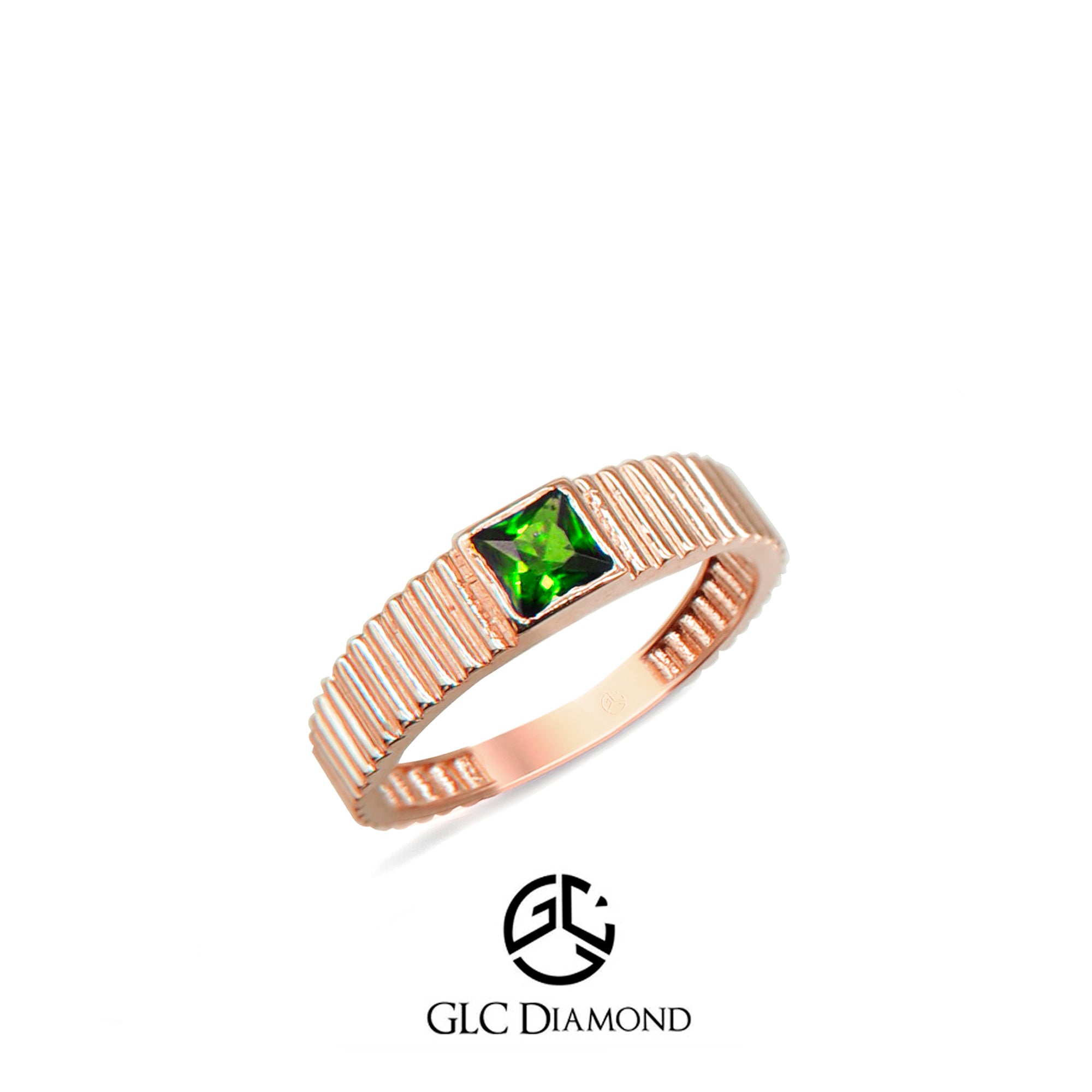14K Gold Square Emerald Ring