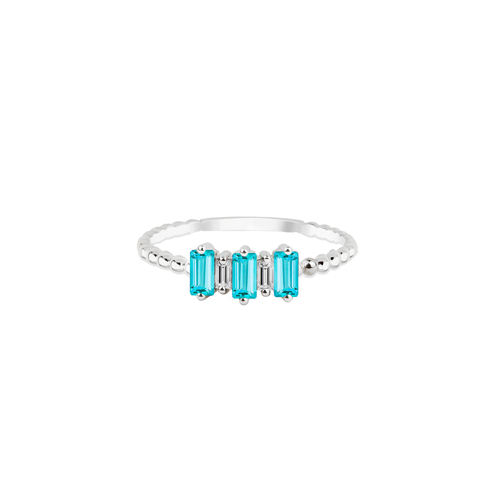 14K Gold Art Deco Aquamarine Ring